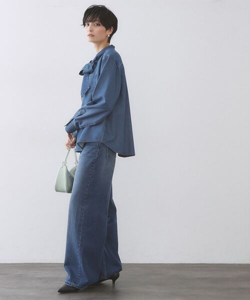 OPAQUE.CLIP / オペーク ドット クリップ シャツ・ブラウス | セルロース混デニムボウタイブラウス【洗濯機OK】 | 詳細3