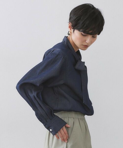 OPAQUE.CLIP / オペーク ドット クリップ シャツ・ブラウス | セルロース混デニムボウタイブラウス【洗濯機OK】 | 詳細5