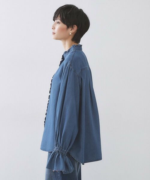 OPAQUE.CLIP / オペーク ドット クリップ シャツ・ブラウス | セルロース混デニムフリルブラウス【洗濯機OK】 | 詳細10