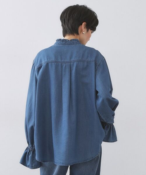 OPAQUE.CLIP / オペーク ドット クリップ シャツ・ブラウス | セルロース混デニムフリルブラウス【洗濯機OK】 | 詳細11