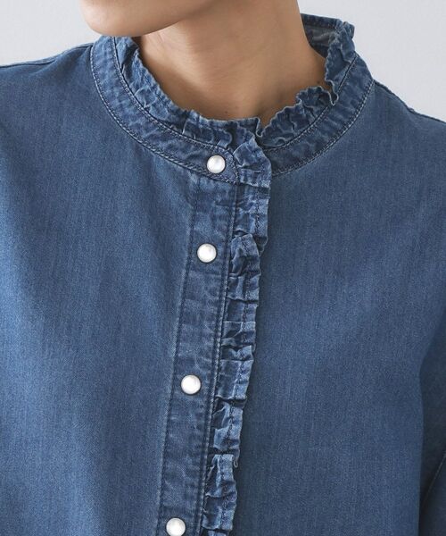 OPAQUE.CLIP / オペーク ドット クリップ シャツ・ブラウス | セルロース混デニムフリルブラウス【洗濯機OK】 | 詳細12
