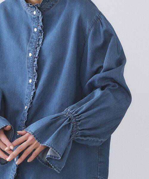OPAQUE.CLIP / オペーク ドット クリップ シャツ・ブラウス | セルロース混デニムフリルブラウス【洗濯機OK】 | 詳細13