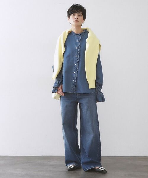 OPAQUE.CLIP / オペーク ドット クリップ シャツ・ブラウス | セルロース混デニムフリルブラウス【洗濯機OK】 | 詳細2