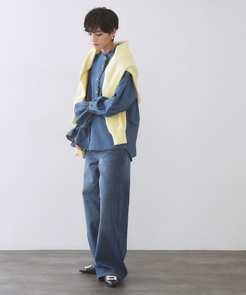 OPAQUE.CLIP / オペーク ドット クリップ シャツ・ブラウス | セルロース混デニムフリルブラウス【洗濯機OK】 | 詳細3