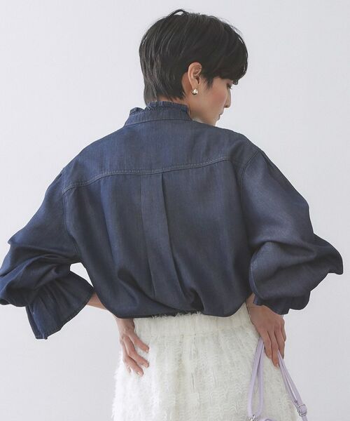 OPAQUE.CLIP / オペーク ドット クリップ シャツ・ブラウス | セルロース混デニムフリルブラウス【洗濯機OK】 | 詳細5