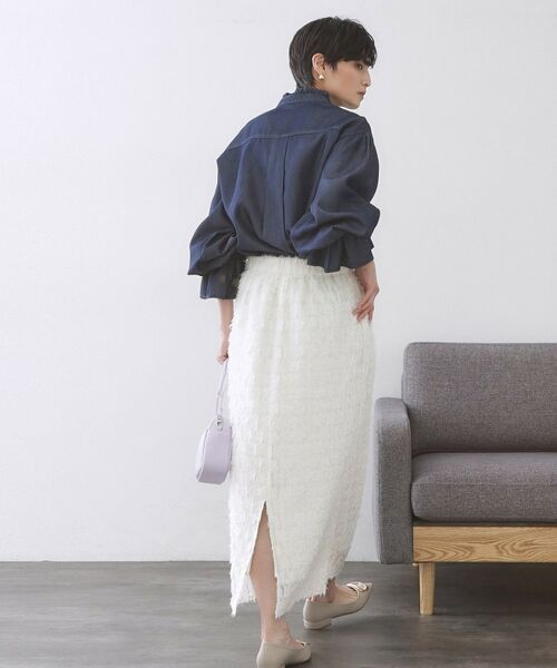 OPAQUE.CLIP / オペーク ドット クリップ シャツ・ブラウス | セルロース混デニムフリルブラウス【洗濯機OK】 | 詳細7