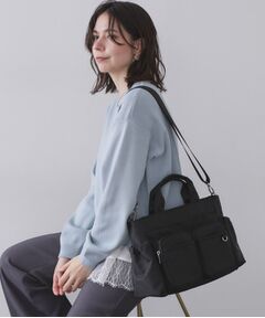 OPAQUE.CLIP / オペーク ドット クリップ トートバッグ | フロントWポケット3層デザインミドルトートバッグ【2WAY／マルチポケット】