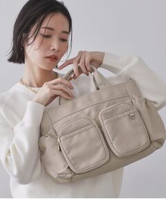 OPAQUE.CLIP / オペーク ドット クリップ トートバッグ | フロントWポケット3層デザインミドルトートバッグ【2WAY／マルチポケット】