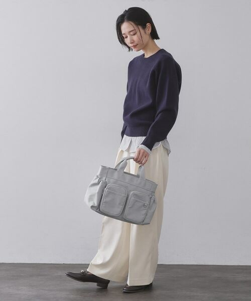 OPAQUE.CLIP / オペーク ドット クリップ トートバッグ | フロントWポケット3層デザインミドルトートバッグ【2WAY／マルチポケット】 | 詳細2