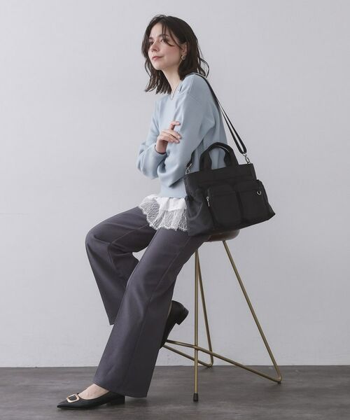 OPAQUE.CLIP / オペーク ドット クリップ トートバッグ | フロントWポケット3層デザインミドルトートバッグ【2WAY／マルチポケット】 | 詳細4