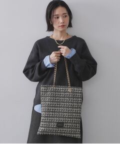 ツイードコンビチェーンショルダートートバッグ【A4サイズ対応】