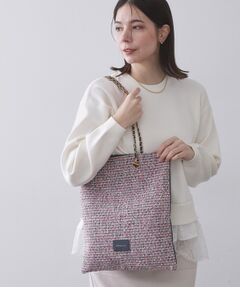 OPAQUE.CLIP / オペーク ドット クリップ トートバッグ | ツイードコンビチェーンショルダートートバッグ【A4サイズ対応】