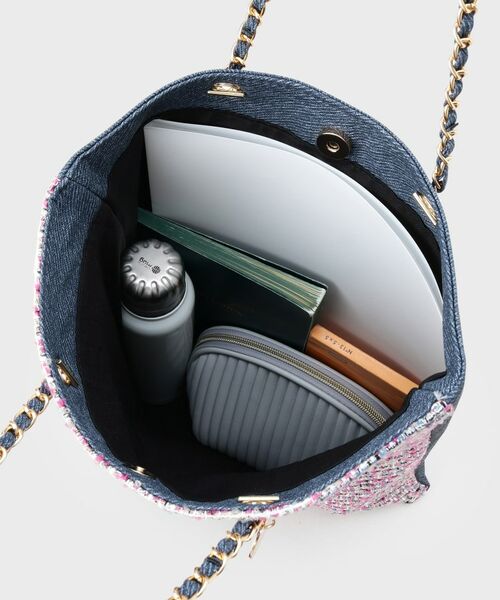 OPAQUE.CLIP / オペーク ドット クリップ トートバッグ | ツイードコンビチェーンショルダートートバッグ【A4サイズ対応】 | 詳細12