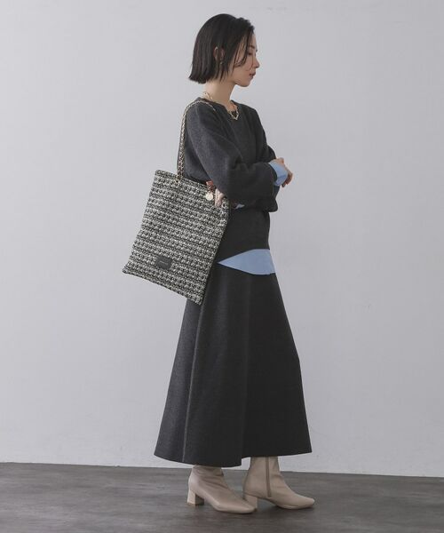 OPAQUE.CLIP / オペーク ドット クリップ トートバッグ | ツイードコンビチェーンショルダートートバッグ【A4サイズ対応】 | 詳細2