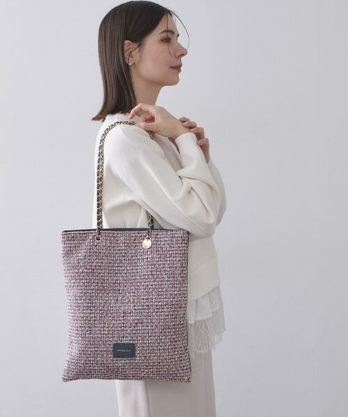 OPAQUE.CLIP / オペーク ドット クリップ トートバッグ | ツイードコンビチェーンショルダートートバッグ【A4サイズ対応】 | 詳細3