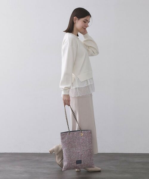 OPAQUE.CLIP / オペーク ドット クリップ トートバッグ | ツイードコンビチェーンショルダートートバッグ【A4サイズ対応】 | 詳細4