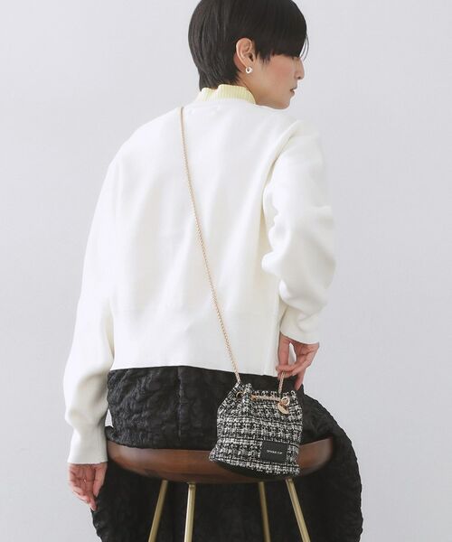 OPAQUE.CLIP / オペーク ドット クリップ ショルダーバッグ | 【2WAY】ツイードコンビミニショルダー（ブラック(019)）