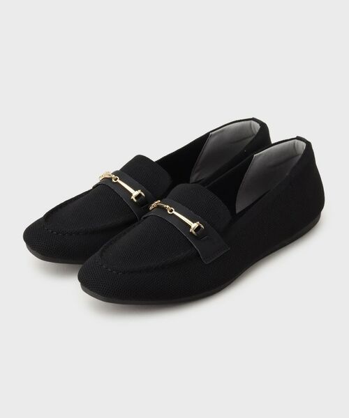 OPAQUE.CLIP / オペーク ドット クリップ フラットシューズ | スクエアトゥニットローファー（ブラック(019)）