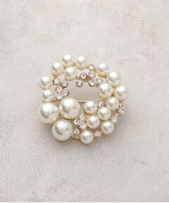 OPAQUE.CLIP / オペーク ドット クリップ ブローチ・コサージュ | フェイクパール×ビジュー ラウンドブローチ