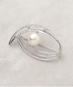 OPAQUE.CLIP / オペーク ドット クリップ ブローチ・コサージュ | フェイクパール×ビジュー ニュアンスラインブローチ