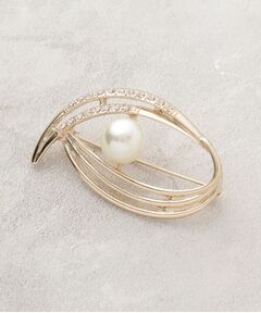 OPAQUE.CLIP / オペーク ドット クリップ ブローチ・コサージュ | フェイクパール×ビジュー ニュアンスラインブローチ