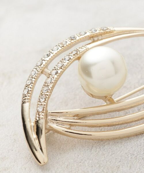 OPAQUE.CLIP / オペーク ドット クリップ ブローチ・コサージュ | フェイクパール×ビジュー ニュアンスラインブローチ | 詳細3