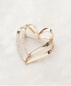 OPAQUE.CLIP / オペーク ドット クリップ ブローチ・コサージュ | ダブルラインハートビジューブローチ