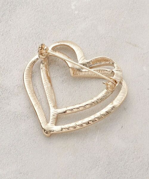 OPAQUE.CLIP / オペーク ドット クリップ ブローチ・コサージュ | ダブルラインハートビジューブローチ | 詳細2