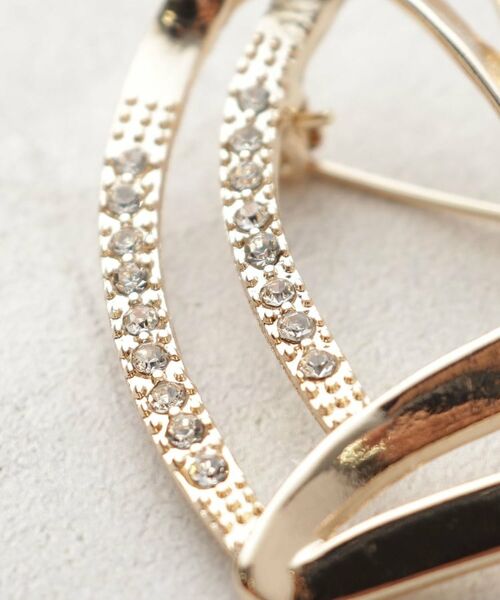 OPAQUE.CLIP / オペーク ドット クリップ ブローチ・コサージュ | ダブルラインハートビジューブローチ | 詳細3