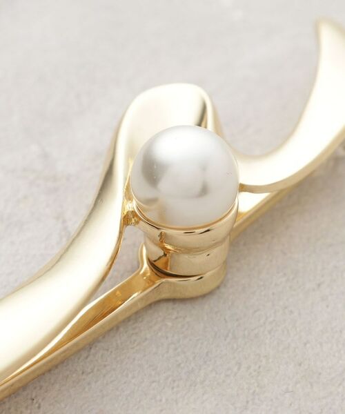 OPAQUE.CLIP / オペーク ドット クリップ ブローチ・コサージュ | 【マグネット】1粒フェイクパールラインブローチ | 詳細4