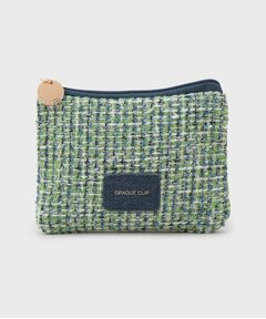 OPAQUE.CLIP / オペーク ドット クリップ ポーチ | ツイードコンビスクエアポーチ