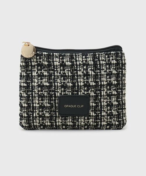 OPAQUE.CLIP / オペーク ドット クリップ ポーチ | ツイードコンビスクエアポーチ（ブラック(019)）