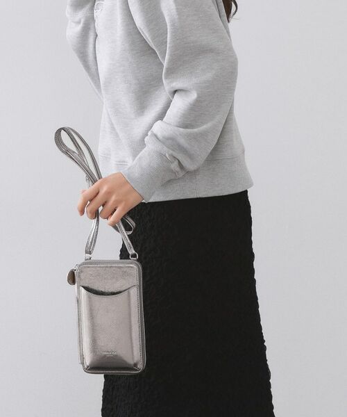 OPAQUE.CLIP / オペーク ドット クリップ ショルダーバッグ | 合皮携帯ミニショルダーバッグ（ブラックシルバー(009)）