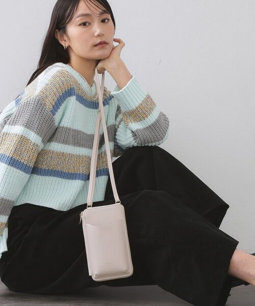 OPAQUE.CLIP / オペーク ドット クリップ ショルダーバッグ | 合皮携帯ミニショルダーバッグ（グレージュ(050)）