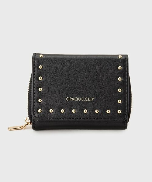 OPAQUE.CLIP / オペーク ドット クリップ 財布・コインケース・マネークリップ | スタッズデザイン 三つ折りミニウォレット（ブラック(019)）