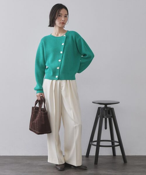 OPAQUE.CLIP / オペーク ドット クリップ カーディガン・ボレロ | アシンメトリーボタンカーデ【洗濯機OK】 | 詳細10