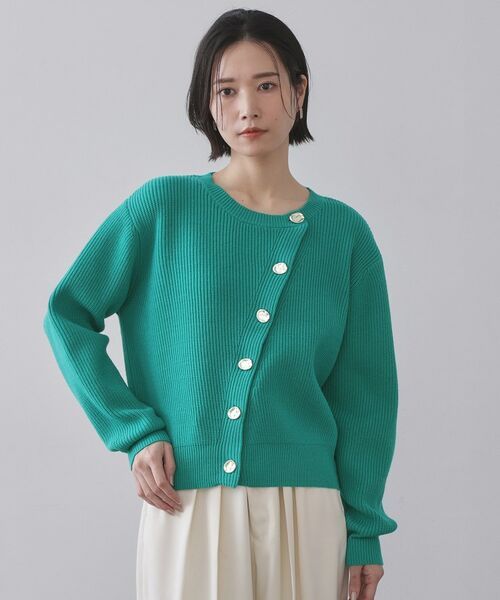 OPAQUE.CLIP / オペーク ドット クリップ カーディガン・ボレロ | アシンメトリーボタンカーデ【洗濯機OK】 | 詳細13