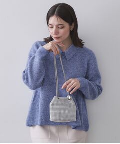 ラインストーン調シャイニー巾着ミニショルダーバッグ【2WAY】