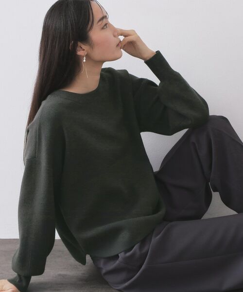 OPAQUE.CLIP / オペーク ドット クリップ ニット・セーター | ヘンリーネックニット／前後2WAY【洗濯機OK】 | 詳細10