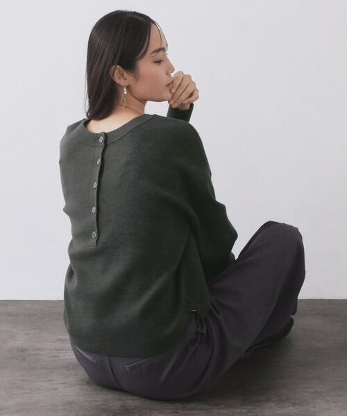 OPAQUE.CLIP / オペーク ドット クリップ ニット・セーター | ヘンリーネックニット／前後2WAY【洗濯機OK】 | 詳細11