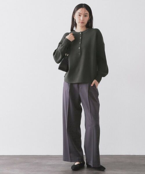 OPAQUE.CLIP / オペーク ドット クリップ ニット・セーター | ヘンリーネックニット／前後2WAY【洗濯機OK】 | 詳細12