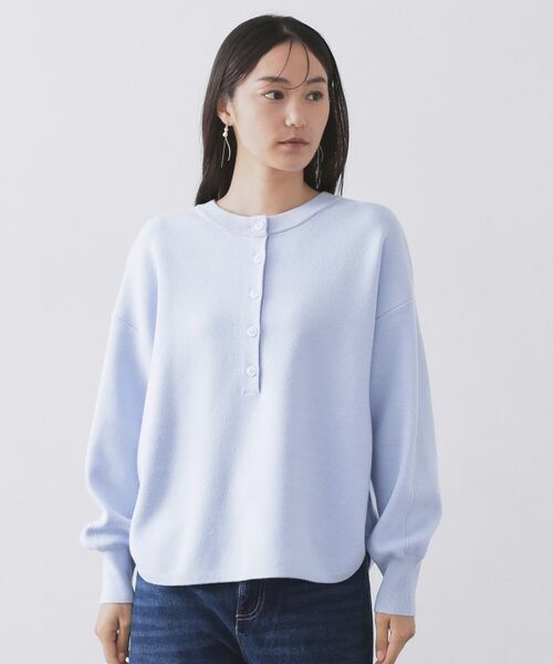 OPAQUE.CLIP / オペーク ドット クリップ ニット・セーター | ヘンリーネックニット／前後2WAY【洗濯機OK】 | 詳細22