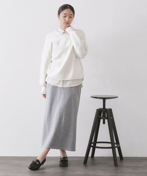 OPAQUE.CLIP / オペーク ドット クリップ ニット・セーター | ヘンリーネックニット／前後2WAY【洗濯機OK】 | 詳細5