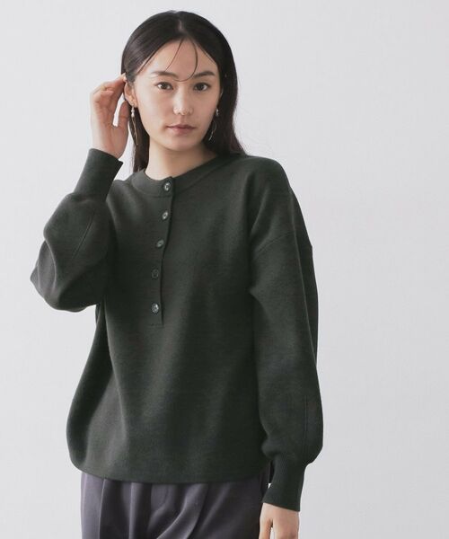 OPAQUE.CLIP / オペーク ドット クリップ ニット・セーター | ヘンリーネックニット／前後2WAY【洗濯機OK】 | 詳細8