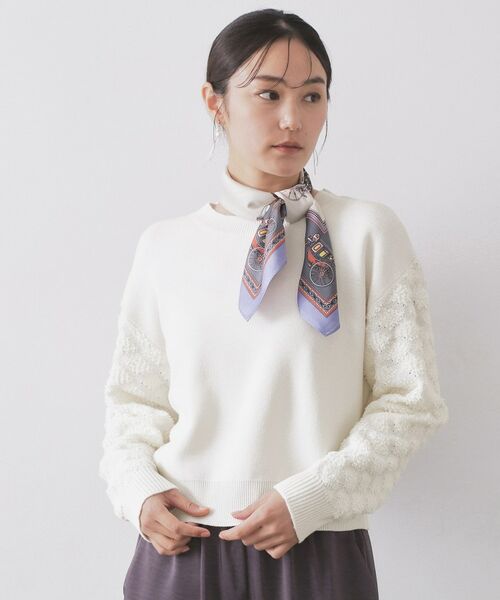 OPAQUE.CLIP / オペーク ドット クリップ ニット・セーター | ループヤーンスリーブニット【洗濯機OK】（オフホワイト(003)）