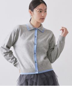 OPAQUE.CLIP / オペーク ドット クリップ ニット・セーター | ダブルカラーポロ衿配色ニット【洗濯機OK】