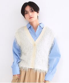 OPAQUE.CLIP / オペーク ドット クリップ ニット・セーター | フリンジニットベスト【洗濯機OK】