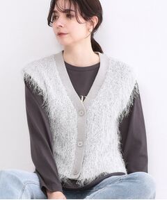 OPAQUE.CLIP / オペーク ドット クリップ ニット・セーター | フリンジニットベスト【洗濯機OK】