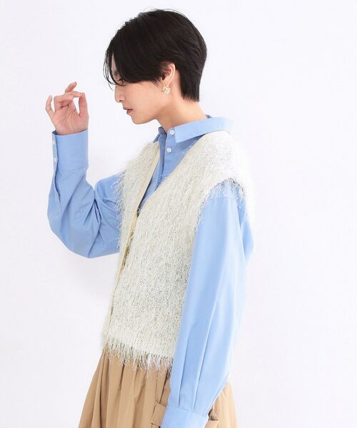 OPAQUE.CLIP / オペーク ドット クリップ ニット・セーター | フリンジニットベスト【洗濯機OK】 | 詳細1