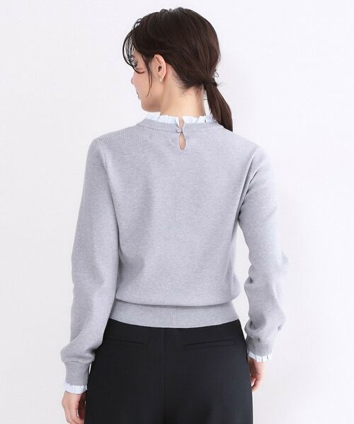 OPAQUE.CLIP / オペーク ドット クリップ ニット・セーター | 襟フリルドッキングニット【洗濯機OK】 | 詳細15